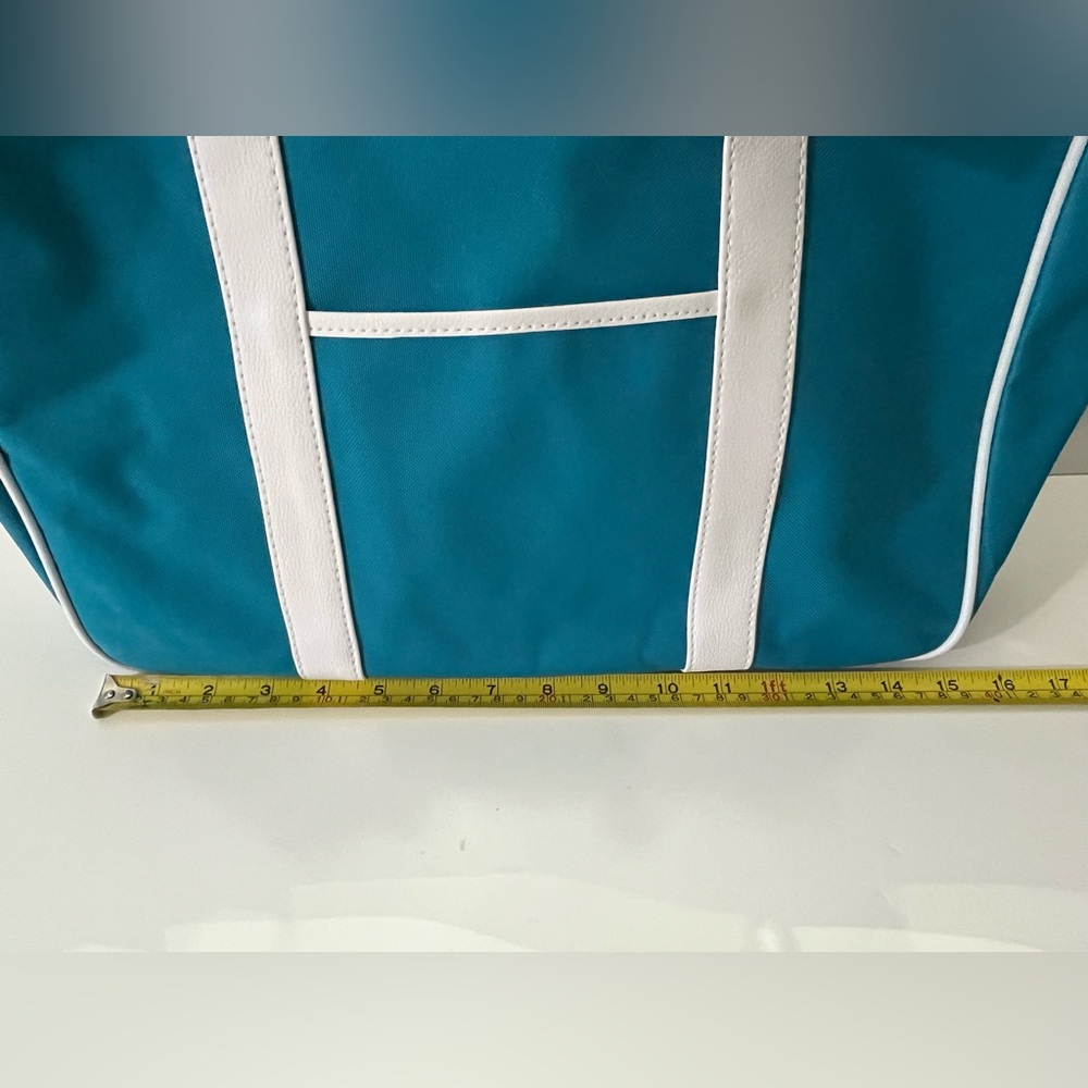 Lancome (Paris) Tote Bag Turquoise Blue Beach Cruise Travel Casual Vacation - Picture 7 of 9